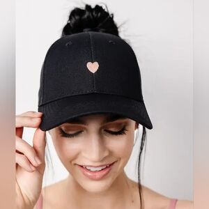 Popflex Little Heart High Ponytail Cap Black